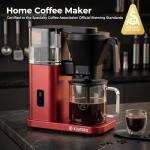 Kismile 8 Cup Drip Coffee Maker, SCA Certified Hot & Cold Brew Pour Over Coffee Machine, Fast Heating to 197–205℉, 40 Min Keep Warm, Adjustable Flow Control, Easy to Clean