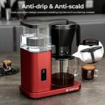 Kismile 8 Cup Drip Coffee Maker, SCA Certified Hot & Cold Brew Pour Over Coffee Machine, Fast Heating to 197–205℉, 40 Min Keep Warm, Adjustable Flow Control, Easy to Clean