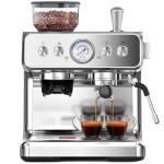 (2026 Upgrade) Espresso Machine with Grinder, Expresso Coffee Machines with Built-in Anti-Clog Coffee Grinder/Milk Steam Wand/Frother, Expresso Machines for Home Perfect Cappuccino & Latte-Silver