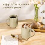 GBhome Large Coffee Mugs Set of 4, 18oz Handmade Ceramic Coffee Mugs Set with Gradient color for Latte/Tea/Beer/Hot Cocoa, Dishwasher & Microwave Safe, Cappuccino