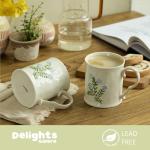 DELIGHTS GALORE Artistic Lavender pattern Ceramic Coffee Mug - 16oz, Hand-Painted, Microwave heating and dishwasher cleaning available, Ideal for Daily Brews