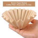 Outus 1-4 Cup Disposable Coffee Filters 100 Count Filter Replacement Natural Brown Unbleached Basket Style for Home Office Use Pour Over and Drip Coffee Maker