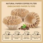 Outus 1-4 Cup Disposable Coffee Filters 100 Count Filter Replacement Natural Brown Unbleached Basket Style for Home Office Use Pour Over and Drip Coffee Maker