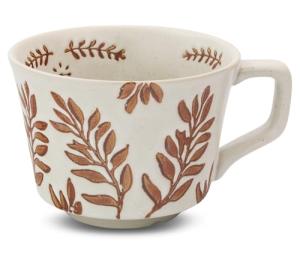 LINVIA Ceramic Coffee Mug, 11 oz Small Novelty Unique Teacup with Handle, Stoneware Cup for Tea Mocha Latte Cappuccino (Ivy)