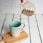 Bosmarlin Ceramic Coffee Mug Set of 4, 17 Oz, Coffee Cups with Big Handle, Microwave Safe, Unique Reactive Glaze