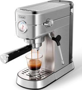Gevi Commercial Espresso and Coffee Makers, Professional 20 Bar Espresso Maker with Milk Frother, Stainless Steel Expresso Coffee Machines for Home, Compact Cappuccino Machine, Great Gift