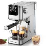 RELEXNOW Espresso Machine, 20 Bar Espresso Maker Milk Frother & LCD Panel, Hot & Iced Coffee Machine, Stainless Steel Espresso Coffee Machine with 41oz Water Tank for Cappuccino, Latte