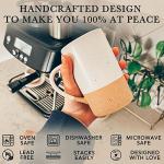 MORA Ceramics 12oz Coffee Mug Set of 4 - Ceramic Tea Cups with Handle - Microwave and Dishwasher Safe, Perfect For Cup or Mug Lovers - Rustic Matte Glaze, Modern Design Mugs - Petro