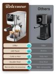 RELEXNOW Espresso Machine, 20 Bar Espresso Maker Milk Frother & LCD Panel, Hot & Iced Coffee Machine, Stainless Steel Espresso Coffee Machine with 41oz Water Tank for Cappuccino, Latte