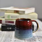 wewlink Large Ceramic Coffee Mug, Pottery Mug,Tea Cup for Office and Home,Handmade Pottery Coffee Mugs,16.5 Oz,Dishwasher and Microwave Safe,kiln altered glaze craft (Red)