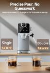 Arecovas Espresso Machine with Milk Frother, 20 Bar Compact Coffee Machine with Touch Screen & 41oz Water Tank for Home Use, Stainless Steel Espresso Coffee Maker for Americano, Cappuccino, Latte