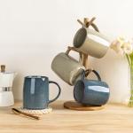 GBhome Large Ceramic Coffee Mugs Set of 6, 18oz Handmade Stoneware Coffee Mugs Set for Latte/Cappuccino/Hot Cocoa, Dishwasher & Microwave Safe, Multi-Color