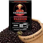 Vietnamese Whole Bean Coffee - Saigondan Passion 100% Robusta French Roast - Premium Single Origin, Direct Trade Vietnamese Coffee - 12 oz