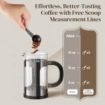 Veken French Press Coffee Maker 21oz 0.6 L, Single Serve Small Pot, Heat Resistant Thickened Borosilicate Glass,Stainless Steel Brewer,Cold Brew Cafetera Teapot for Kitchen Travel Camping, Dark Pewter