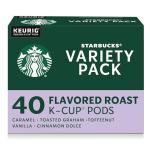 Starbucks K-Cup Coffee Pods, Flavored Hot or Iced Coffee, Variety Pack, 40 Keurig Pods