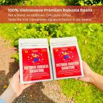 MissTrang Coffee - Vietnam Robusta Signature, Whole Bean Coffee, Medium Roast, High Caffeine, Low Acidity, Rich Velvety Crema, Bold Espresso & Cold Brew Flavor (8.8oz Bag)