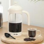 Mr. Coffee Retro Brew French Press Coffee Maker, 31-Ounce Glass Carafe with High Heat Resistant Durable Borasilicate Glass & Cream Frame and Plunger, Includes Coffee Scoop