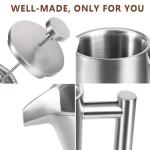 SZHETEFU French Press 34 OZ, Durable Stainless Steel French Press Coffee Maker, Double-Wall Insulated Coffee Presses for Travel Camping Tea, Easy to Use, Dishwasher Safe (Silver Matte)