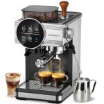 Spacekey Espresso Machine with Grinder - 20 Bar All-in-One Coffee Maker with Milk Steam Wand/Frother, Cold Brew, 30 Grind Settings, 60oz Removable Tank - Home Barista Kit for Lattes, Cappuccinos