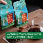 Conihat Ground Coffee - 100% Vietnamese Premium Fine Robusta, Dark Roast, Chocolate & Woody Notes, Long Aftertaste, Low Acid, Single Origin, Hand-Picked, 12 Oz Bag