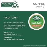 Green Mountain Coffee Roasters Half Caff Keurig Single-Serve K-Cup pods, Medium Roast Coffee, 72 Count