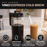 VINCI Express Cold Brew, Electric Cold Brew Coffee Maker in 10 minutes, 3 Brew Strength Settings & Cleaning Cycle, Easy to Use & Clean, Glass Carafe (2.0 Liters / 68 Fl.oz) Capacity