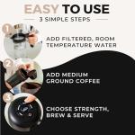 VINCI Express Cold Brew, Electric Cold Brew Coffee Maker in 10 minutes, 3 Brew Strength Settings & Cleaning Cycle, Easy to Use & Clean, Glass Carafe (2.0 Liters / 68 Fl.oz) Capacity