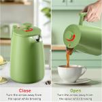 Secura 50oz French Press Coffee Maker – 304 Stainless Steel, Insulated Coffee Press with Extra Filter, Green