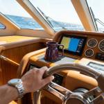 Wide Bottom Handmade Coffee Mug, Tip-Proof Ceramic Mug with Weighted Non-Slip Base, Stable Desk & Travel Mug for Office, RV & Boat, Retro Sci-Fi Design, Unique Appreciation Gift