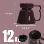 Wide Bottom Handmade Coffee Mug, Tip-Proof Ceramic Mug with Weighted Non-Slip Base, Stable Desk & Travel Mug for Office, RV & Boat, Retro Sci-Fi Design, Unique Appreciation Gift