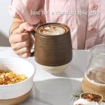 Hasense 20oz Coffee Mug, Ceramic Coffee Cup With Handle for Dad, Large Latte Cup for Tea, Coffee, Cocoa, Dishwasher and Microwave Safe, 1 PCS(Brown)