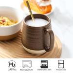 Hasense 20oz Coffee Mug, Ceramic Coffee Cup With Handle for Dad, Large Latte Cup for Tea, Coffee, Cocoa, Dishwasher and Microwave Safe, 1 PCS(Brown)