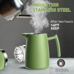 Secura 50oz French Press Coffee Maker – 304 Stainless Steel, Insulated Coffee Press with Extra Filter, Green