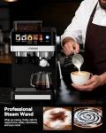 Mooye Espresso Machine with Grinder,20Bar Compact Espresso Maker with Steam Milk Frother,Coffee Maker for Home - Cappuccino Latte & Cold Brew Iced Coffee Maker & Americano, Gift for Women or Men