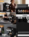 Mooye Espresso Machine with Grinder,20Bar Compact Espresso Maker with Steam Milk Frother,Coffee Maker for Home - Cappuccino Latte & Cold Brew Iced Coffee Maker & Americano, Gift for Women or Men