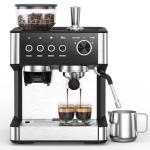 (2026 Upgrade) Espresso Machine with Grinder, Expresso Coffee Machines with Built-in Anti-Clog Coffee Grinder/Milk Steam Wand/Frother, Expresso Machines for Home Perfect Cappuccino & Latte-Gloss Black