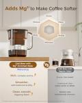 Waterdrop Cold Brew Coffee Maker with 1 Magnesium Water Filter for Well-Balanced Acidity, Unlocks Aroma, BPA-Free Cold Brew Pitcher, Stainless Steel Filter for Iced Coffee, Tea, Lemonade, Brown