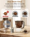 Waterdrop Cold Brew Coffee Maker with 1 Magnesium Water Filter for Well-Balanced Acidity, Unlocks Aroma, BPA-Free Cold Brew Pitcher, Stainless Steel Filter for Iced Coffee, Tea, Lemonade, Brown