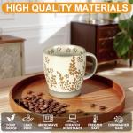 hujgeis 18 Oz Coffee Mug - Ceramic Coffee Mug With Comfortable Handl,Rustic Handmade Ceramic Coffee Cup for Latte,Cocoa, Tea, Milk,milkshake,Microwave & Dishwasher Safe