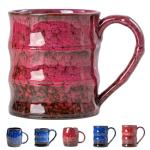 XIYUANJI Rustic Red Ceramic Coffee Mug 15oz – Handcrafted Unique Gift for Coffee Lovers, Comfortable Large Handle, Dishwasher Safe