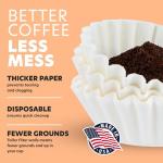 Tupkee Coffee Filters 4-6 Cups - 200 Count, Junior Basket Style, White Paper, Chlorine Free 5 Cup Coffee Filter, Made in the USA