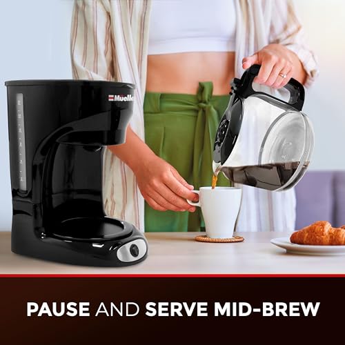 Mueller 12-Cup Drip Coffee Maker: Auto Warm Feature, Anti-Drip