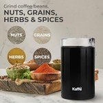 Kaffe KF2010 Black Electric Coffee Grinder, 3oz