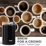 Kaffe KF2010 Black Electric Coffee Grinder, 3oz