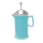 Chantal Stoneware French Press with Stainless Steel Plunger and Lid, 28 ounce capacity, Aqua