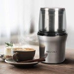Secura Electric Coffee and Spice Grinder with 2 Bowls