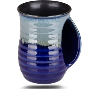 Handmade Pottery Coffee Mug with Pocket Handle