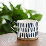 Hand-Painted Ceramic Coffee Mugs Set for Four