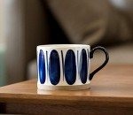 Hand-Painted Ceramic Coffee Mugs Set for Four