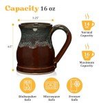 Handmade 16oz Peacock Green Potbelly Coffee Mug